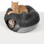 MeowNest Peekaboo Felt Cat Cave - Grey