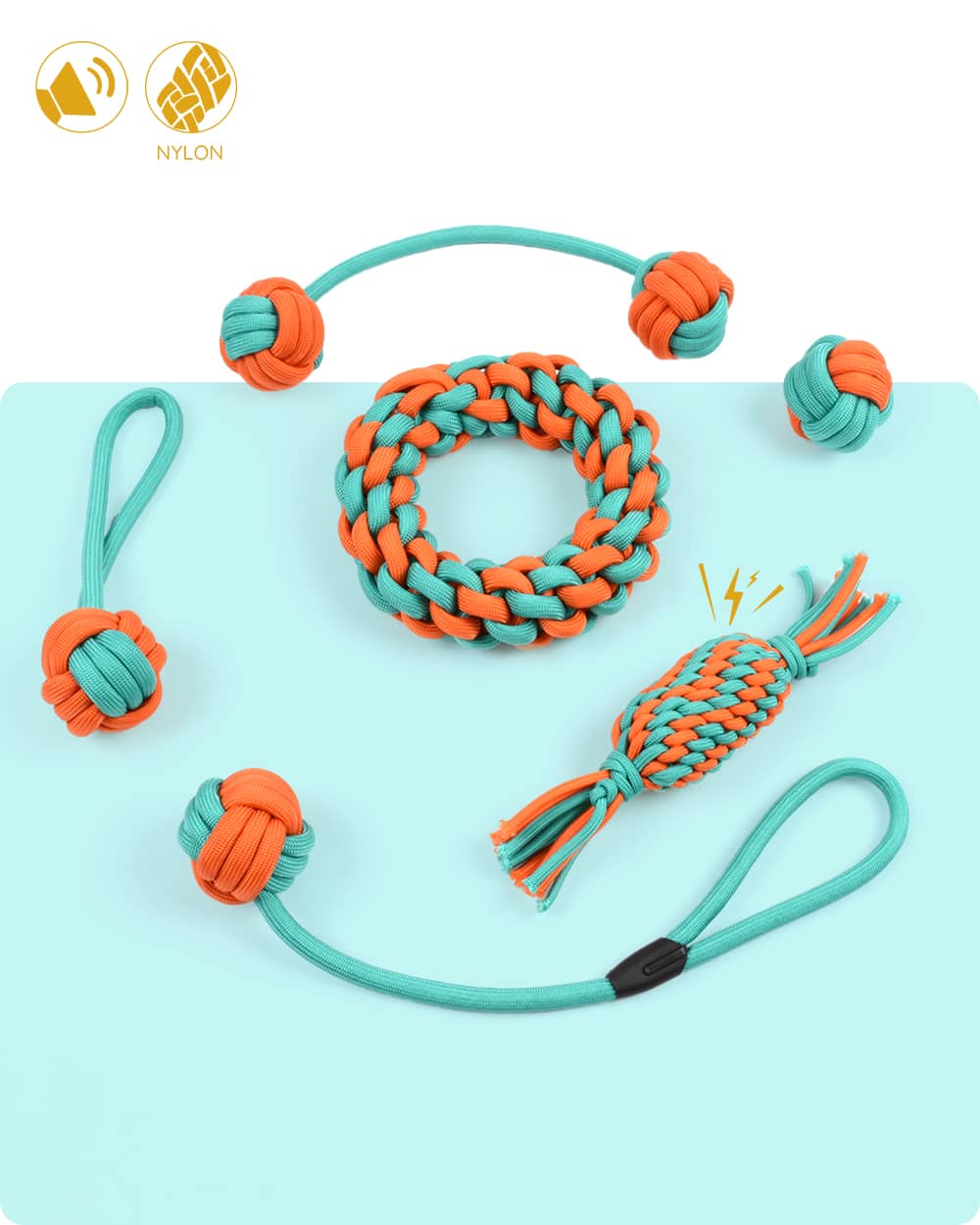 Nylon Rope Chew Toy Set - 6 Pack