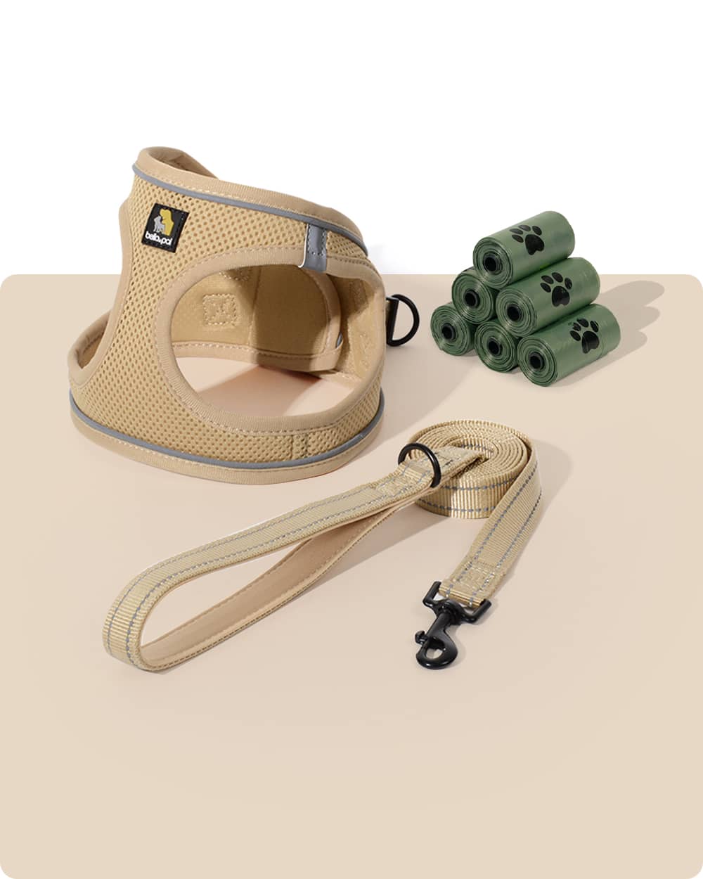 OxyMesh Velcro Step-in Harness Walking Set- Tan