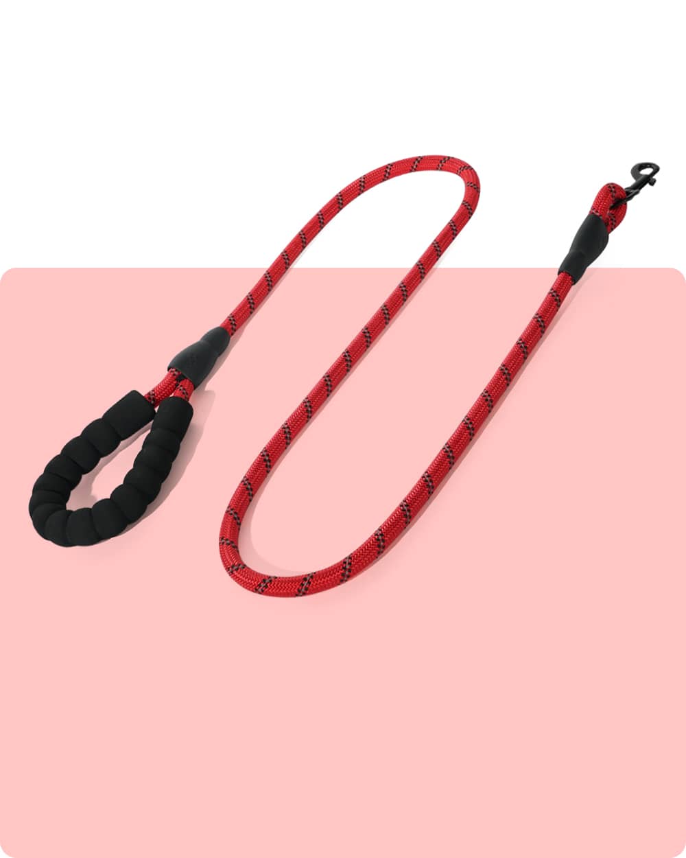 Reflective Nylon Rope Dog Leash - Classic Red