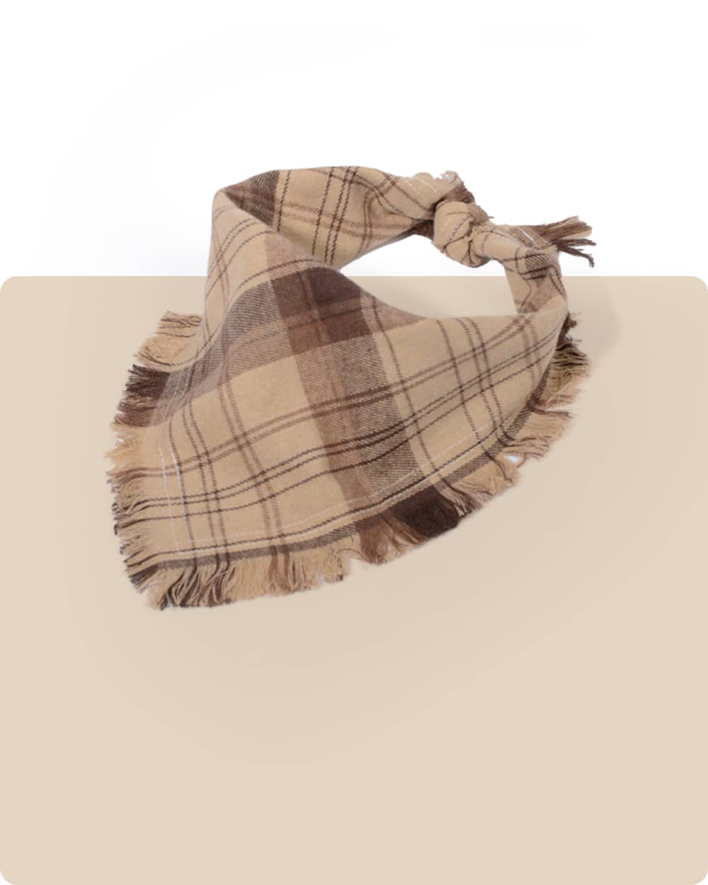 Tassel Dog Bandana- Brown Tartan